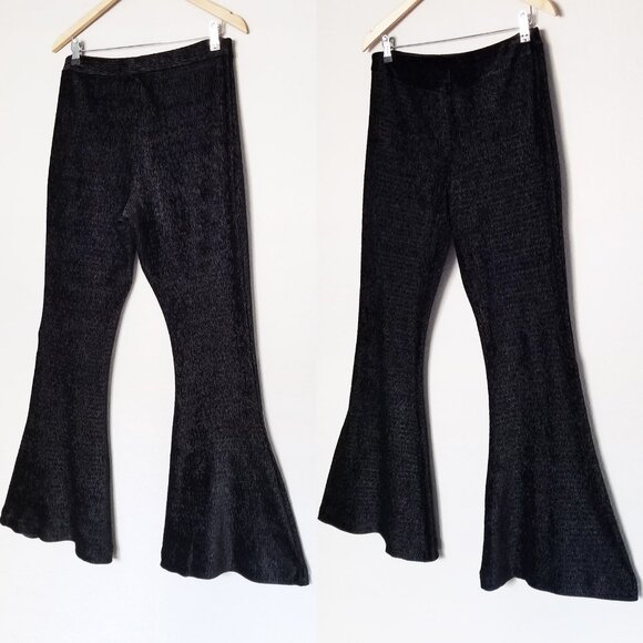 Free People So Charming Velvet Flare Pants L Black PullOn Stretch Whimsigoth Y2K - Picture 16 of 16